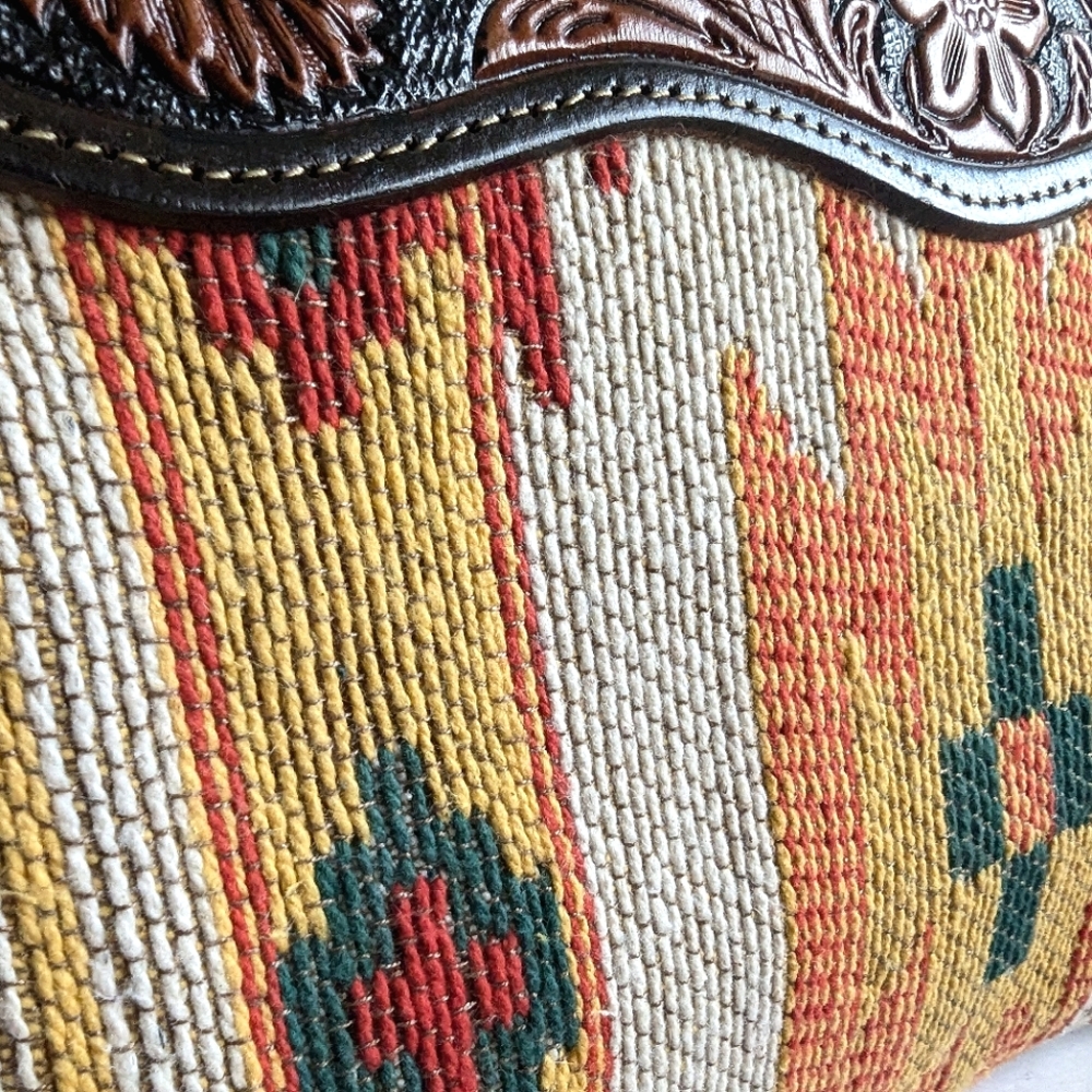 Myra Bag Hand Tooled Clutch Crossbody Shoulder Bag 💜 Rancher Aztec Western - Picture 12 of 16